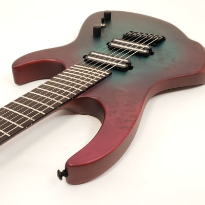 Agile 7 String Fan Fret Multi Scale Electric Guitar Intrepid Pro Fan Fret 72527 EB CP Blue Purple image 5