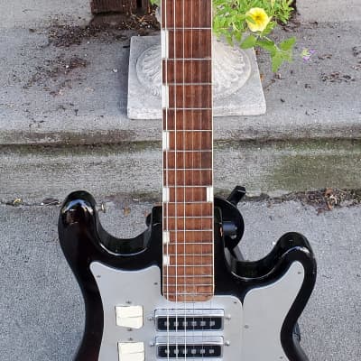 Vintage Teisco Del Rey WG-4L 1960s 2-Tone Sunburst Solid Mahogany Guitar~4 PUP Tone Wizard~MIJ~NOCC image 6