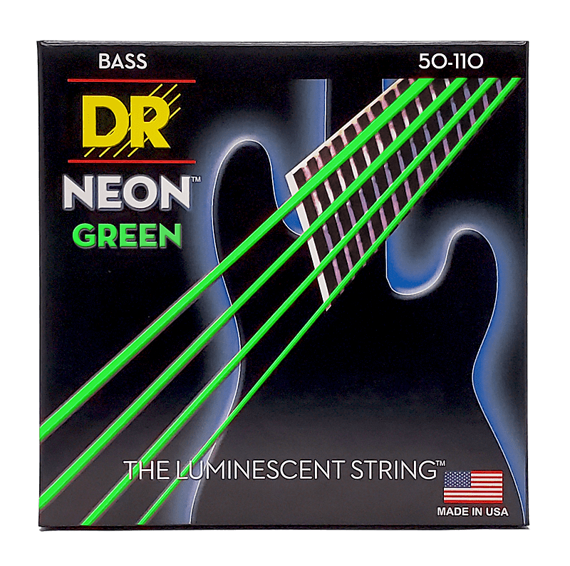 DR NGB 50 Neon Green Bass Strings 50 110 Reverb