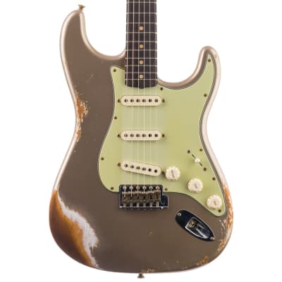 Fender Custom Shop 1960 Stratocaster Heavy Relic, Lark Guitars Custom Run -  Shoreline Gold (260) for sale