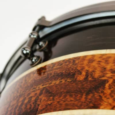 HHG Drums 14x8.5 Blackwood, Snakewood, And Maple Segmented Snare, High Gloss image 7