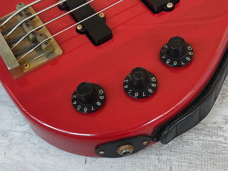 1987 Fernandes Japan FRB-60 PJ Revolver Bass (Trans Red) | Reverb