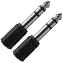 2 Pack of 1/8" (3.5mm) Female to 1/4" TRS Male Adapter Converter for iPod iPhone