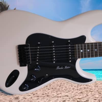 White Cream, Ash solid body ST style by Bracken Guitars 2020 - for sale