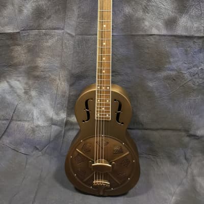 Minolian Parlour Resonator Guitar - Brass Body - 'Antique' Copper Finish for sale
