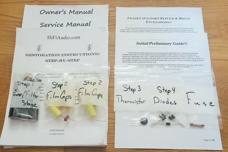 Lafayette KT-550 restoration kit filter capacitor repair rebuild fix  			