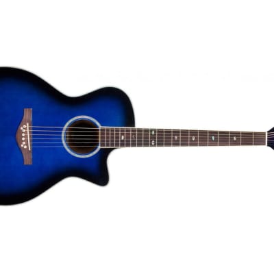 Daisy Rock DR6278 Wildwood Cutaway Acoustic Electric Guitar Royal Blue Burst image 4