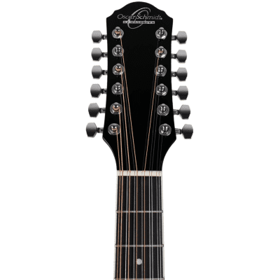 Oscar Schmidt OD312CEB 12-String Dreadnought Acoustic Electric Guitar, Black image 6