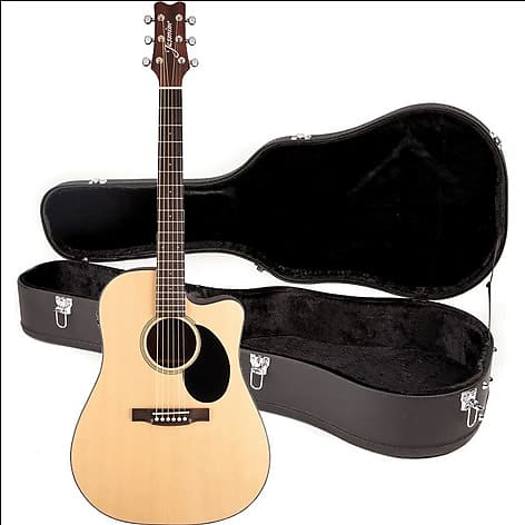 Jasmine JD39CE-NAT Dreadnought Acoustic Electric Guitar. Natural Finish w/ case, B-Stock image 1