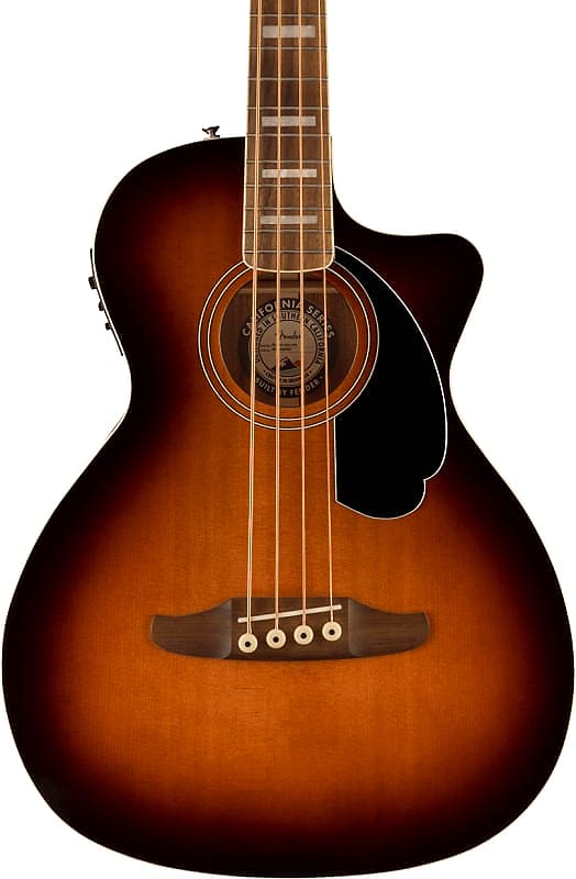 Fender Kingman Acoustic Electric Bass Walnut - Black | Cream
