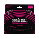 Ernie Ball 6224 Flat Ribbon Patch Cables - Pedalboard Multi-Pack - 10 Assorted - Black