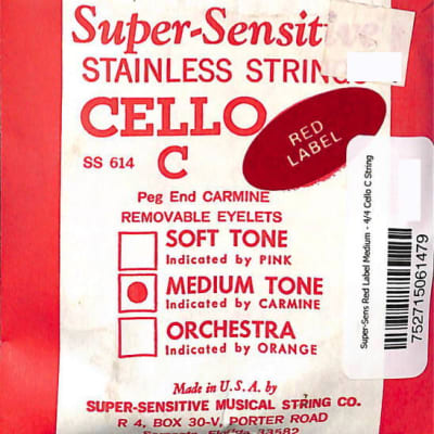 Super-Sensitive Red Label Medium - 4/4 Cello C String