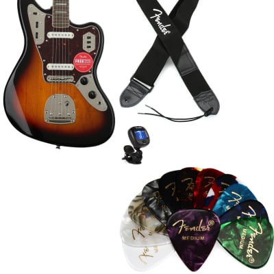 Squier Classic Vibe '70s Jaguar - 3-Tone Sunburst Bundle
