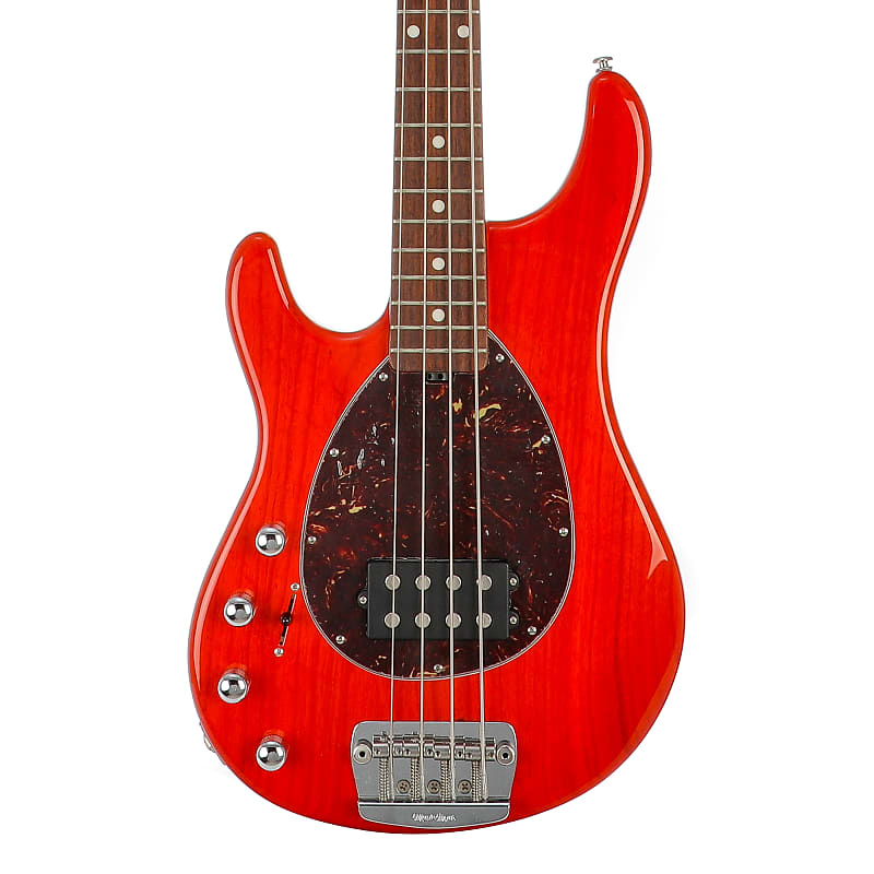 Music Man Sterling Left Handed 4 String Bass Guitar - Transparent Orange image 1
