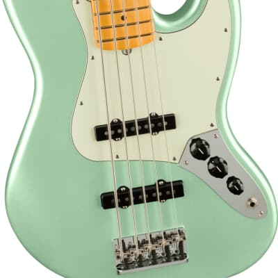 Fender American Professional II Jazz Bass V Maple Fingerboard, Mystic Surf Green image 5