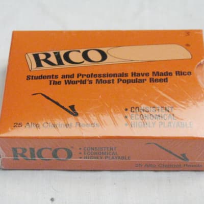 RICO Alto CLARINET reeds NEW - box of 25 - #3 Strength Gauge image 1