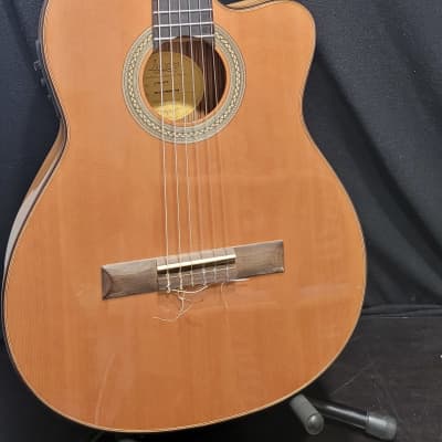 Lucero LC235SCE Acoustic-Electric Exotic Wood Classical Guitar Natural with hard shell case for sale
