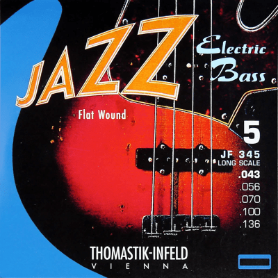 Thomastik-Infeld JF365 Jazz Flat Wound Nickel Roundcore Bass Strings - Medium (.44 - .136)