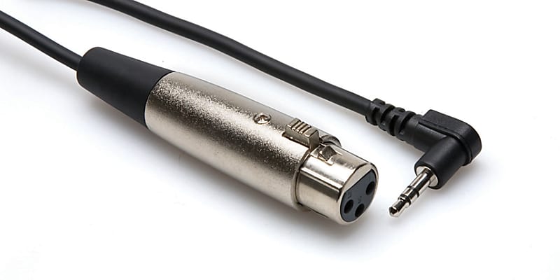 Hosa XVS-101F Camcorder Microphone Cable XLR3F to Right-angle 3.5 mm TRS, 1 ft image 1