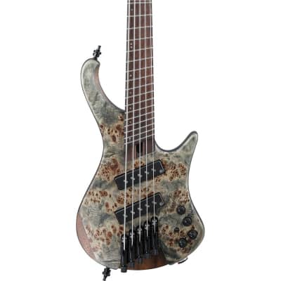 Ibanez EHB1505MS Multiscale 5 String Headless Bass, Black Ice Flat for sale