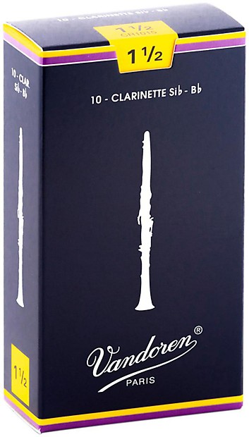 Vandoren CR1015 Traditional Bb Clarinet Reeds - Strength 1.5 (Box of 10) image 1