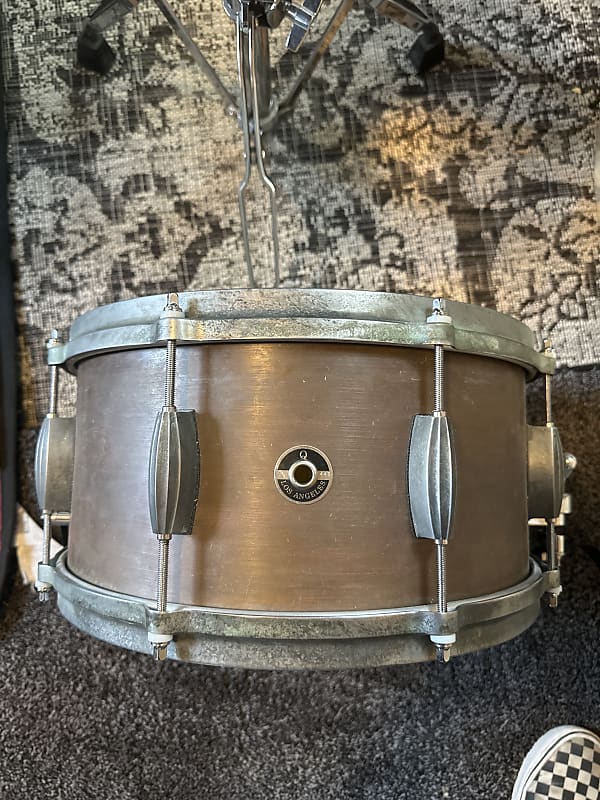 Q Drum Co. 14x7 Brass Snare. Owned by Chris Reeve of Filter Reverb