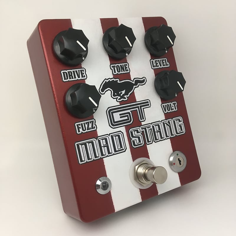 Futile Art FX Custom Shop 🐎 Mad Stang GT Fuzz Drive w. Real Ignition Key Cherry Red JRC4558D image 1