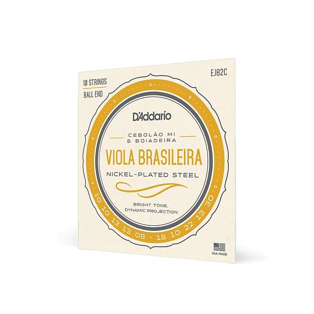 D'Addario EJ82C Viola Brasileira Set Cebolao Mi and Boiadeira Ball End image 1