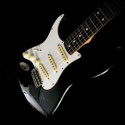 LEFTY! Vintage Fender MIJ ST62L Strat 1988 Black Relic Rosewood Solid Body Guitar +HSC image 14