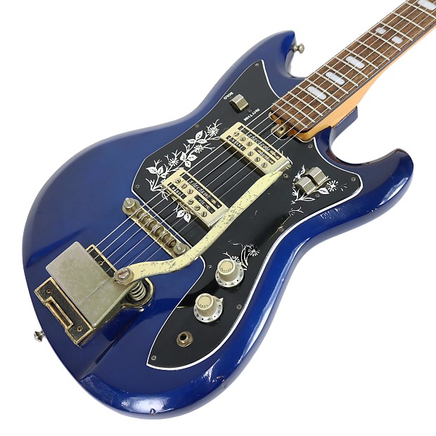 Vintage 1960 s Teisco Del Rey Spectrum Electric Guitar Blue Finish