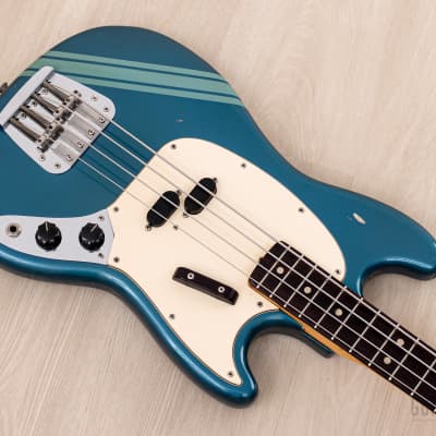 1973 Fender Mustang Bass Competition Burgundy Vintage Short Scale Bass w/ Case image 9