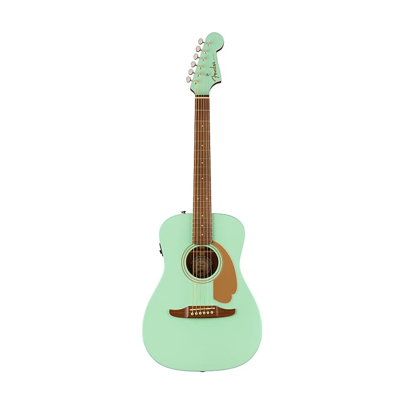 Fender FSR California Malibu Player Small-Bodied Acoustic Guitar, Walnut  FB, Surf Green