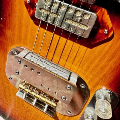 Waterslide Guitars T-Style Coodercaster, PLEK'd. Sunburst Swamp Ash w/Mojo Lap Steel+Teisco-Spec Gold Foil Pickups image 2