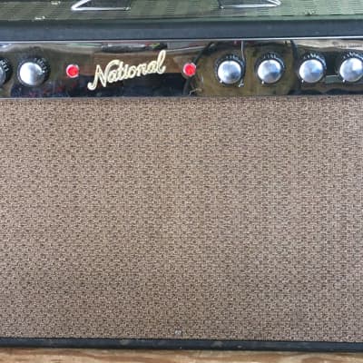 1964  National Glenwood 90 Guitar Amp, Top of the Valco line,  2-12, black-gray, 35 watts + Schematic image 1