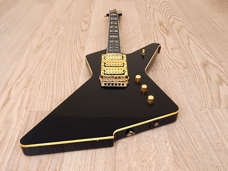 1983 Ibanez Destroyer II DT555 Triple Pickup Black w/ Gold | Reverb