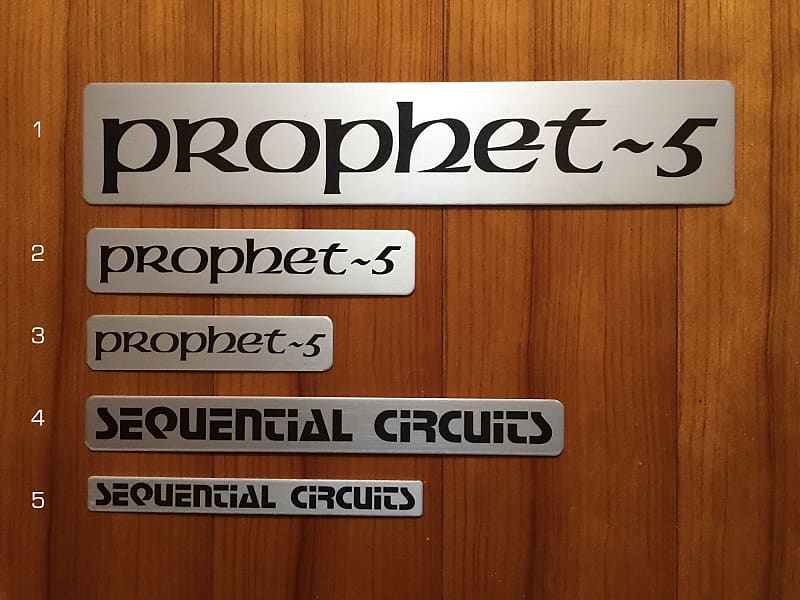 Replacement nameplate set (#2,#3,#4 & #5) for Sequential Circuits "Prophet-5" Rev. 3 image 1