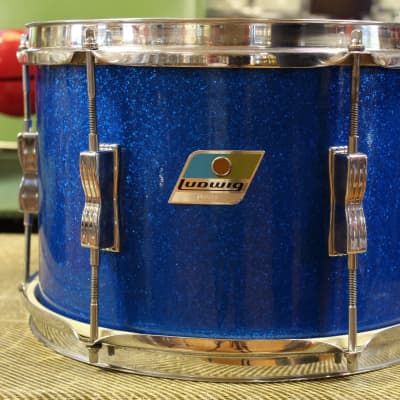 1969 Ludwig Club Date in Blue Sparkle 14x20 14x14 8x12 image 16
