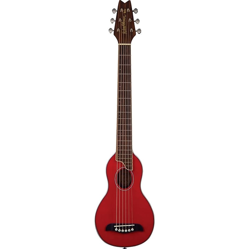 Washburn Rover RO10STRK Travel Acoustic Guitar with Gig Bag Trans Red