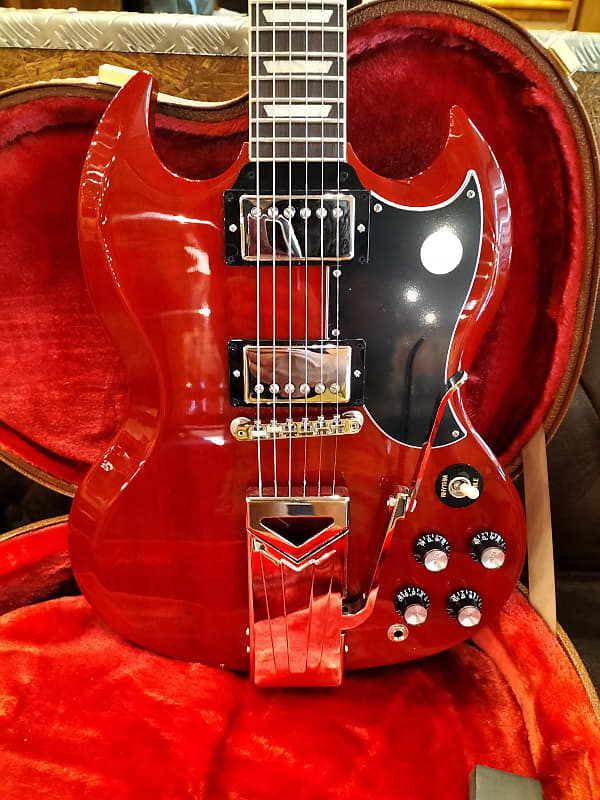 Gibson SG Standard 61 Sideways Vibrola Vintage Cherry | Reverb