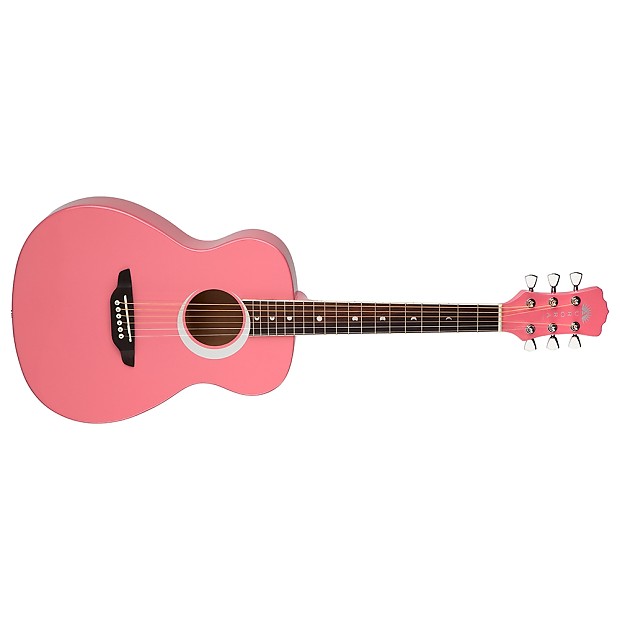 Luna Aurora Borealis 3/4 Size Acoustic Guitar Pink Sparkle image 3