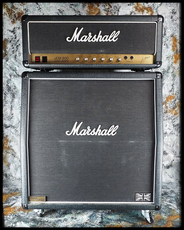 1987 Marshall JCM800 50 Watt Amplifier Head 1960AV 4x12 Cabinet