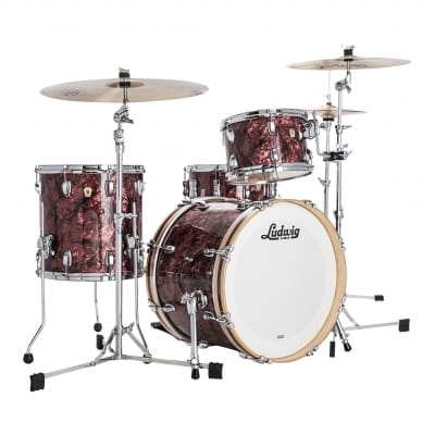 Ludwig 12/14/20" Classic Maple Drum Set - Burgundy Marine Pearl Downbeat Outfit image 1