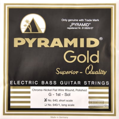 Pyramid Gold Flatwound Short Scale Bass Guitar Strings 40-100