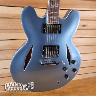 Epiphone x Dave Grohl DG-335 Semi-Hollow Electric Guitar with Epiphone Hard Case - Pelham Blue image 1