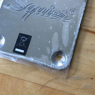 Vintage Fender Squier Neck Plate Chrome Plating Original Natural Light Relic NOS image 2