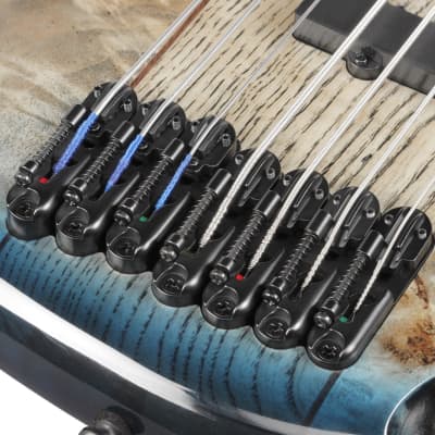 Ibanez SRAS7-CBS Ashula Bass Workshop SR Electric Bass 7-String - Cosmic Blue Sunburst + Case image 7