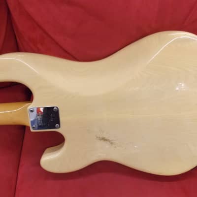 St. Blues King Blues Bass IV 1984 White Blonde W? Gig Bag and Drop D Tuner key image 16
