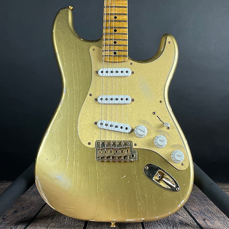 Fender Custom Shop Limited Edition '55 Bone Tone Stratocaster- Aged HLE Gold (7lbs 12oz) image 1