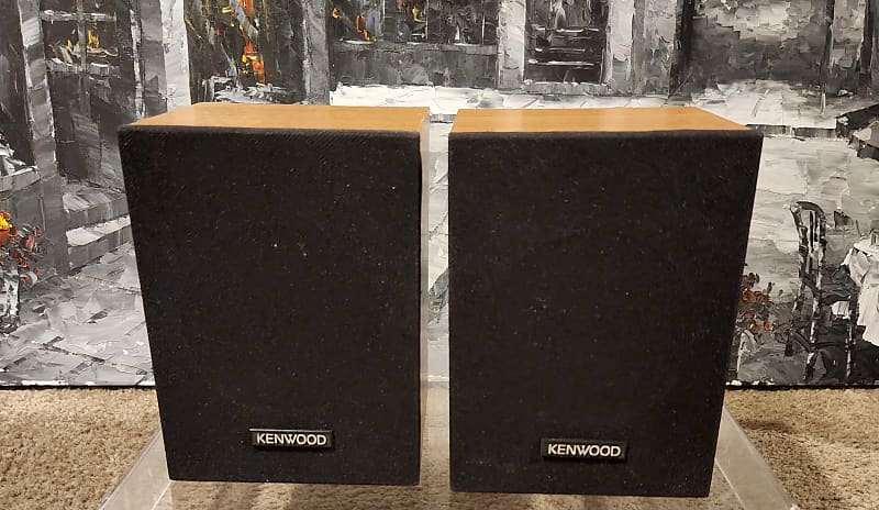 Kenwood Vintage Kenwood Full Range Shelf Speakers LSK 02S 80s  - Brown Wood veneer  			