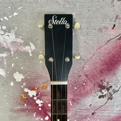 1965 Stella H-929 Tenor Acoustic Guitar Redburst Vintage 1960's w/Case & Extras image 5